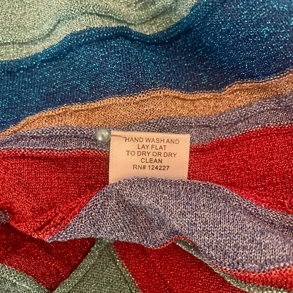 ๐ NWT Misa Los Angeles Rafael Striped, Metallic Long Sleeve Midi Dress. Medium. - Picture 7 of 7